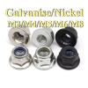 Kẽm trắng / Kẽm đen / Nắp vít mạ niken Mặt bích Đai ốc khóa Nylon Đai ốc khóa mạ kẽm có miếng đệm M3 / M4 / M5 / M6 / M8 GHA 7