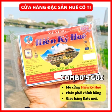 Kẹo Mè Xửng Huế Hiền Ký Giảm Giá - Combo 05 Gói 200g Mè Xửng Dẻo Đặc Sản