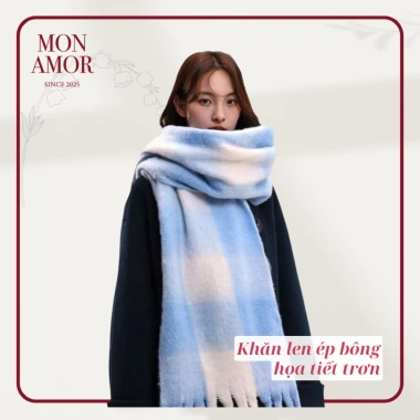 Khăn Len Valentine Mon Amor Giảm 20% - Quà Tặng Người Yêu, Bạn Gái, Gia Đình Ấm Áp chỉ 160k