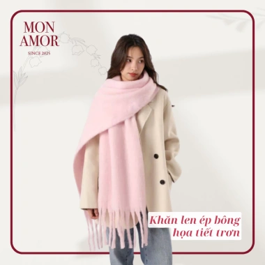 Khăn Len Valentine Mon Amor Giảm 20% - Quà Tặng Người Yêu, Bạn Gái, Gia Đình Ấm Áp chỉ 160k