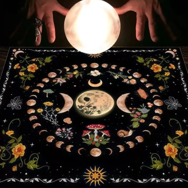 Khăn trải bàn Tarot Moon Phase Witchcraft bảo vệ năng lượng, giá ưu đãi 108.900 VND