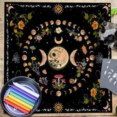 Khăn trải bàn Tarot Moon Phase Witchcraft bảo vệ năng lượng, giá ưu đãi 108.900 VND