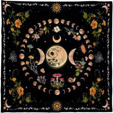 Khăn trải bàn Tarot Moon Phase Witchcraft bảo vệ năng lượng, giá ưu đãi 108.900 VND