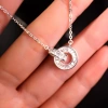 KL2.106 Dây Chuyền Bạc Nữ Double Circle Vòng Tròn Kép Full Baguette Cut by Kylan Silver 3