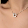 KL2.106 Dây Chuyền Bạc Nữ Double Circle Vòng Tròn Kép Full Baguette Cut by Kylan Silver 6