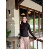 LABAVISTA - Áo lưới đen tay dài dáng ôm chất co giãn 5
