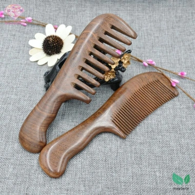 Lược gỗ đàn hương Heabety – Chống tĩnh điện, răng rộng dài, mát xa, giá 84.500₫ 7