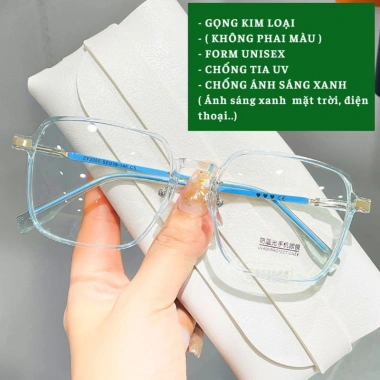 Mắt Kính Vuông Chống Ánh Sáng Xanh & Tia UV K109 - Gọng Kim Loại Cao Cấp Giá 65k
