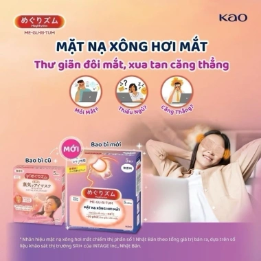 Mặt Nạ Xông Hơi Mắt Kao Megrhythm 1 Miếng - Giảm Mỏi, Thư Giãn, Nóng 23k