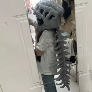 Mặt nạ xương khủng long LUNAEDGE, Mũ nón Cosplay vui nhộn có thể đeo sang trọng, mềm mại dễ mặc thoáng khí cho trẻ em / người lớn Bộ xương khủng long Cos Đạo cụ chụp ảnh
