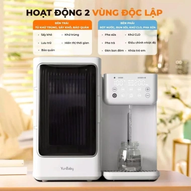 Máy Đa Năng Tiệt Trùng UVC + Đun nước pha sữa + Rót nước tự động YunBaby X26, bảo hành Chính Hãng 3 năm 2