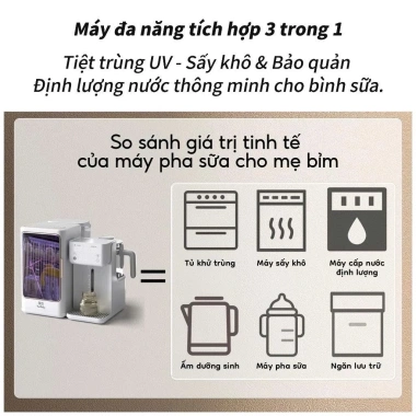 Máy Đa Năng Tiệt Trùng UVC + Đun nước pha sữa + Rót nước tự động YunBaby X26, bảo hành Chính Hãng 3 năm 9