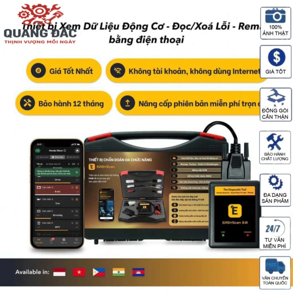 Hình ảnh sản phẩm Máy đọc lỗi xe máy FI EasyScan Pro 2.025 – Giải pháp chuyên nghiệp cho thợ sửa chữa Quang Đắc Motor