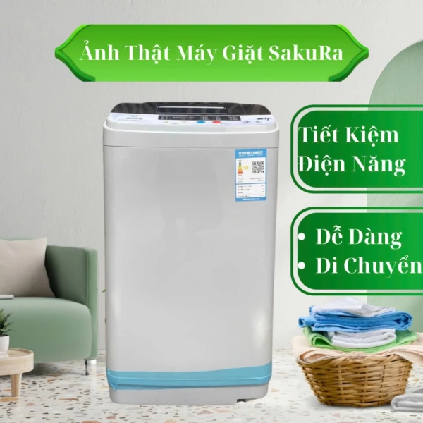 Hình ảnh sản phẩm Máy giặt mini sakura, Chính Hãng tự động, trọng lượng có thể giặt 4kg ,thích hợp giặt đồ cho bé,gia đình nhỏ