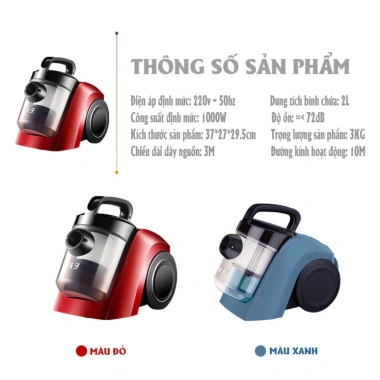 Máy hút bụi 1.000W cầm tay đa năng, lực hút mạnh, giảm 22% chỉ 598.500đ