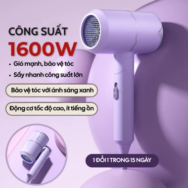 Máy Sấy Tóc 2 Chiều Nóng Lạnh Gấp Gọn - 3 Chế Độ Nhiệt, Ánh Sáng Xanh, An Toàn, Giá 149k