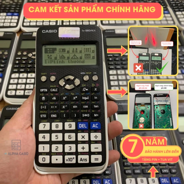 Hình ảnh sản phẩm Máy tính Casio 580VNX Cũ chính hãng, độ mới 85-99% - Giá chỉ 299.000 VNĐ