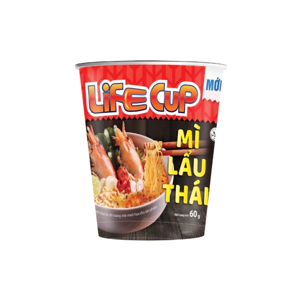 Hình ảnh sản phẩm Mì Lẩu Thái Life Cup 60g/ly Thùng 24 Ly - Giá Siêu Khuyến Mãi 185.000đ