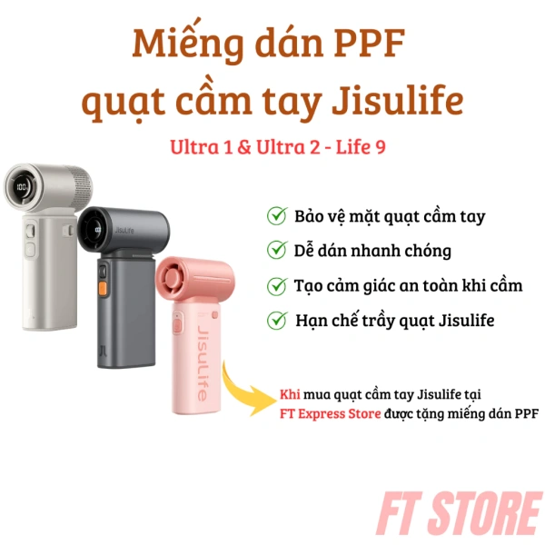 Hình ảnh sản phẩm Miếng dán PPF Skin trong suốt Nhám cao cấp cho quạt cầm tay Jisulife Ultra 2/Ultra 1/Life 9 Giá 59.000₫