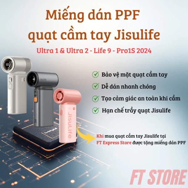 Đánh giá trải nghiệm bảo vệ bề mặt quạt Jisulife Ultra 1 với miếng dán PPF Skin nhám cao cấp