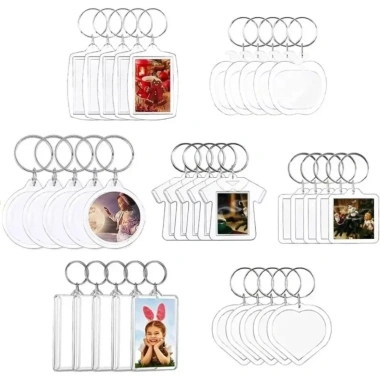 Móc Khóa Khung Ảnh Acrylic Trong Suốt Hình Chữ Nhật - Chìa Khóa DIY Giá Rẻ 35.499đ