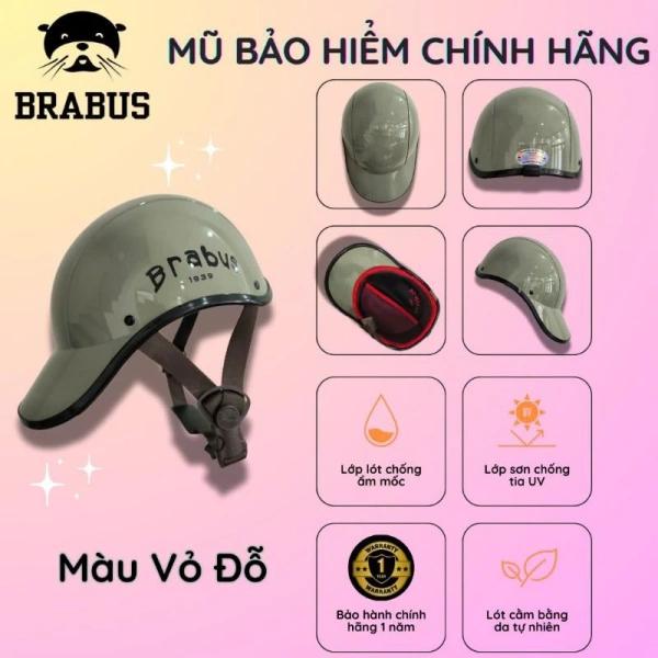 Hình ảnh sản phẩm Mũ Bảo Hiểm Brabus Lưỡi Trai Phổ Thông Chính Hãng Giá Rẻ 449k