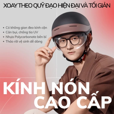 Mũ bảo hiểm nửa đầu cao cấp SRED ORBIT kính tháo rời, màu xám bóng - Giảm còn 595.000 VND