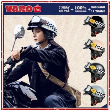 Mũ Bảo Hiểm VARO Retro phong cách cổ điển lưỡi trai vintage - Tặng Lưỡi Trai - Giá chỉ 259.000₫