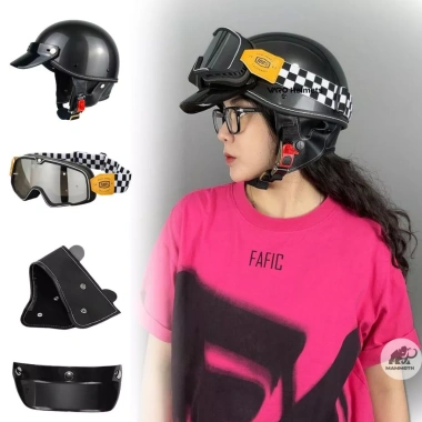 Mũ Bảo Hiểm VARO Retro phong cách cổ điển lưỡi trai vintage - Tặng Lưỡi Trai - Giá chỉ 259.000₫