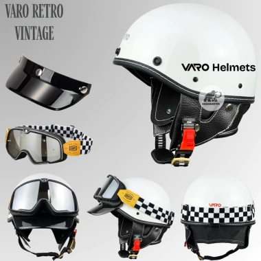 Mũ Bảo Hiểm VARO Retro phong cách cổ điển lưỡi trai vintage - Tặng Lưỡi Trai - Giá chỉ 259.000₫