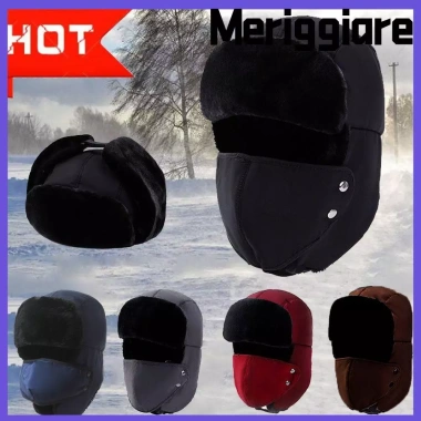 Mũ Bomber Mùa Đông MERIGGIARE - Bảo Vệ Tai Earflap Balaclava Dày, Chống Gió, Ấm Áp Ngoài Trời