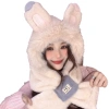 Mũ Nữ Tai Thỏ 2IN1 Trùm Đầu Liền Khăn Mùa Đông - Giá ưu đãi 139.000đ