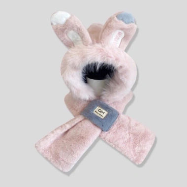 Mũ Nữ Tai Thỏ 2IN1 Trùm Đầu Liền Khăn Mùa Đông - Giá ưu đãi 139.000đ