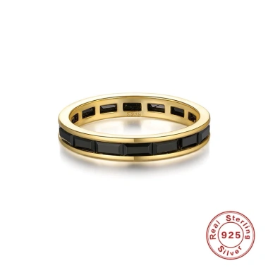 Nhẫn bạc s925 xi gold 18k đá zircon đen Maya Vu - Giá chỉ 400.000đ, giảm 120.000đ
