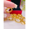 Nhẫn trơn 2 chỉ mạ vàng 24 xi cao cấp mẫu mới siêu bền màu nhẫn có khắc 4 số 9