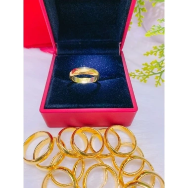Nhẫn trơn 2 chỉ mạ vàng 24 xi cao cấp mẫu mới siêu bền màu nhẫn có khắc 4 số 9 2