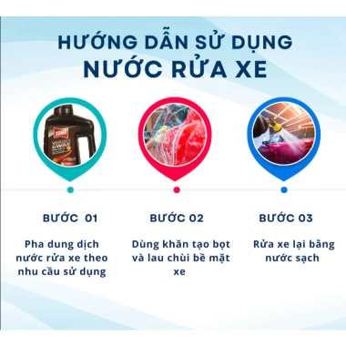 Nước rửa xe Sumo Wash & Wax 1L - Siêu sạch, sáng bóng, bọt tuyết, 77.000₫