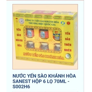 Nước Yến Sào Khánh Hòa Sanest Hộp 6 Lọ 70ml - Khuyến Mãi 265.000đ Nước Yến Sào Khánh Hòa Sanest Hộp 6 Lọ 70ml - Khuyến Mãi 265.000đ