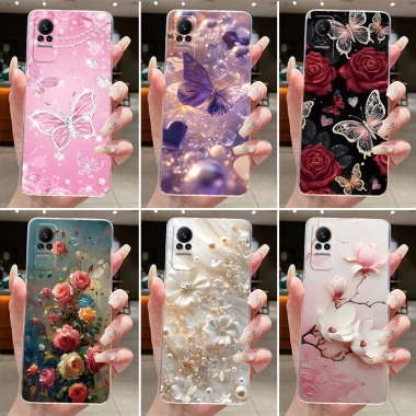 Ốp Điện Thoại Cho Xiaomi Civi 1 1S 5G Vỏ Trong Suốt Thời Trang Bướm Hoa Mềm TPU Silicone Jelly Cover Cho Xiaomi Civi1 Civi1S Ốp Lưng