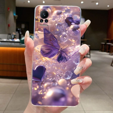 Ốp Điện Thoại Cho Xiaomi Civi 1 1S 5G Vỏ Trong Suốt Thời Trang Bướm Hoa Mềm TPU Silicone Jelly Cover Cho Xiaomi Civi1 Civi1S Ốp Lưng 5