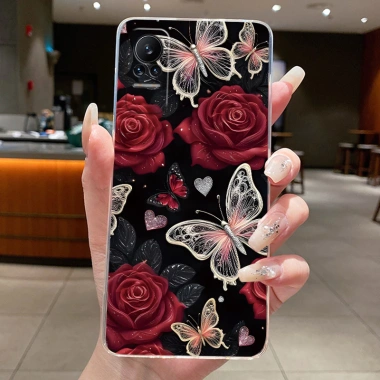 Ốp Điện Thoại Cho Xiaomi Civi 1 1S 5G Vỏ Trong Suốt Thời Trang Bướm Hoa Mềm TPU Silicone Jelly Cover Cho Xiaomi Civi1 Civi1S Ốp Lưng 6