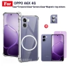 Ốp điện thoại chống sốc TPU trong suốt OPPO A6X 4G có thanh sạc không dây từ tính cho OPPO A6X 5G A6 Pro Kính cường lực bảo mật chống gián điệp + Phim ống kính 3