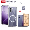 Ốp điện thoại chống sốc TPU trong suốt OPPO A6X 4G có thanh sạc không dây từ tính cho OPPO A6X 5G A6 Pro Kính cường lực bảo mật chống gián điệp + Phim ống kính 4