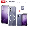 Ốp điện thoại chống sốc TPU trong suốt OPPO A6X 4G có thanh sạc không dây từ tính cho OPPO A6X 5G A6 Pro Kính cường lực bảo mật chống gián điệp + Phim ống kính 5