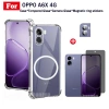 Ốp điện thoại chống sốc TPU trong suốt OPPO A6X 4G có thanh sạc không dây từ tính cho OPPO A6X 5G A6 Pro Kính cường lực bảo mật chống gián điệp + Phim ống kính 10
