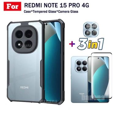 Ốp điện thoại di động chống rơi 3in1 Redmi Note 15 Pro 4G cho Redmi Note 15 Pro 5G Note15 Pro Plus Phim kính cường lực + Phim ống kính