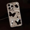 Ốp điện thoại hình bướm đen gợn sóng nước Chuỗi phong cách mát mẻ Thích hợp cho iPhone 12 13 14 Pro Max 15 16 4