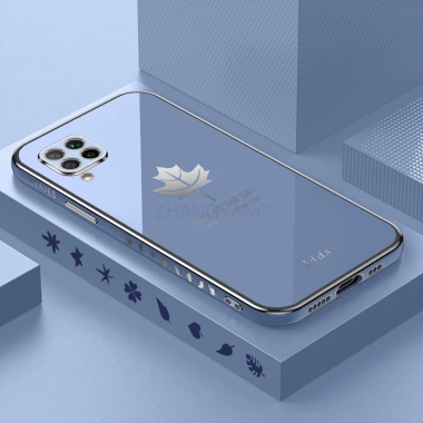 Ốp điện thoại Silicon TPU mạ họa tiết lá phong dây đeo cho Samsung A12 A22 - Bảo vệ tối đa 5
