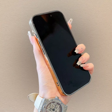 Ốp iPhone 16/15/14 Pro Max Gương Cạnh Brown Kitty - Chống Sốc, Giá 68.900₫