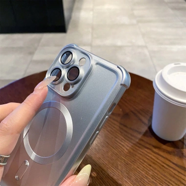 Ốp iPhone chống sốc bốn dây kèm sạc từ tính, phù hợp iPhone 17/16 Pro Max/15/14 4
